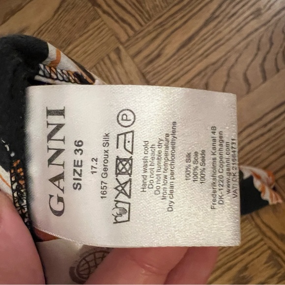 Ganni orange/black shell midi dress - Picture 4 of 6